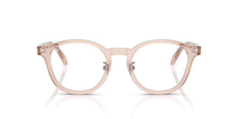 Rayban RX5443D-8267 แว่นสายตาอะซิเตทน้ำตาลอ่อนโปร่งใส ทรงสี่เหลี่ยมจัตุรัส Key Bridge Asian Fit ทั้งสองเพศ
