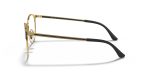 แว่นสายตา Rayban RX6375 2890 มุมข้าง ทรง Phantos โลหะบางกะทัดรัด สีดำตัดทองอริสต้า (Arista) เพิ่มความหรูแบบเงียบ