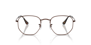 Rayban RX6448 2511 แว่นสายตาโลหะทรงหกเหลี่ยมสีน้ำตาล สำหรับทุกเพศ