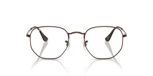 Rayban RX6448 2511 แว่นสายตาโลหะทรงหกเหลี่ยมสีน้ำตาล สำหรับทุกเพศ