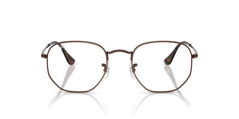 Rayban Hexagonal RX6448 2511 Brown Rayban RX6448 2511 แว่นสายตาโลหะทรงหกเหลี่ยมสีน้ำตาล สำหรับทุกเพศ
