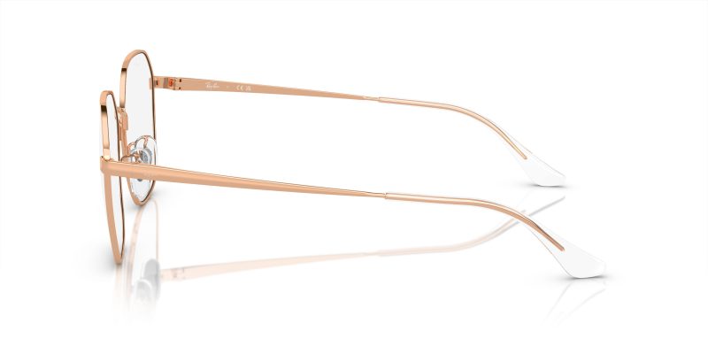 แว่นสายตา Rayban RX6490D 3094 มุมข้าง ทรงเรขาคณิตไม่สม่ำเสมอ (Irregular) สีโรสโกลด์ขัดเงา ดูโดดเด่นแต่หรู