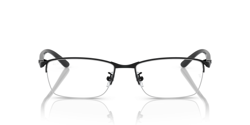 Rayban Optic RX6501D 2503 Matte Black Rayban RX6501D 2503 แว่นสายตาทรงสี่เหลี่ยมโลหะครึ่งขอบสีดำด้าน สำหรับผู้ชาย