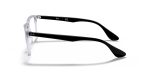 แว่นสายตา Rayban RX7074 5943 มุมข้าง ขาดำประกายตัดกรอบใส
