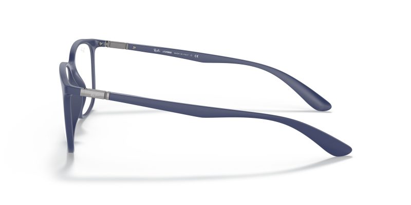 แว่นสายตา Rayban RX7199 5207 มุมข้าง ขาโลหะน้ำเงินบางพร้อม Flexible Frame