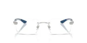 Rayban RX8423 2501 แว่นสายตาไร้ขอบโลหะสีเงิน ทุกเพศ