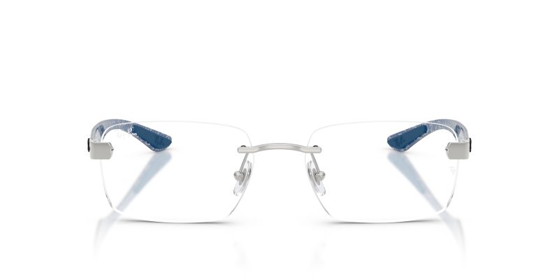 Rayban RX8423 2501 แว่นสายตาไร้ขอบโลหะสีเงิน ทุกเพศ