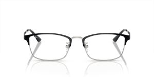 Rayban RX8772D 1235 แว่นสายตาไทเทเนียมดำพื้นเงินครึ่งขอบ ทุกเพศ