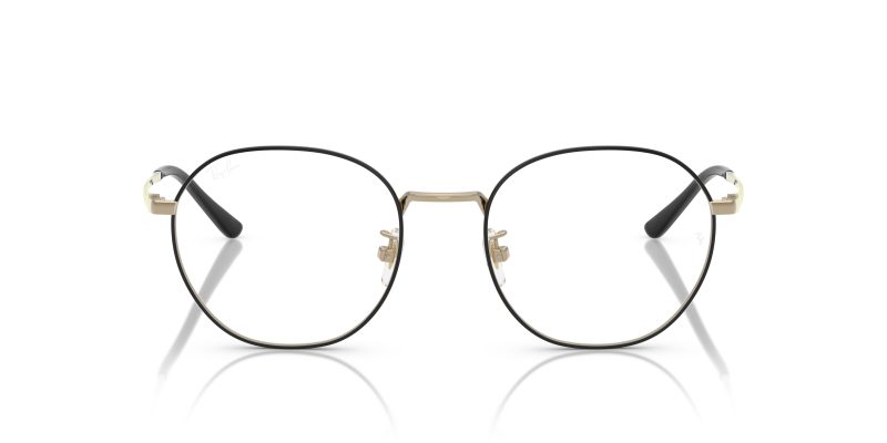 Rayban RX8778D-1250 แว่นสายตาไทเทเนียมดำพื้นทอง ทรงสี่เหลี่ยมจัตุรัส Asian Fit