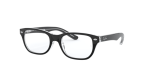 Rayban Optic RY1555 3529 Black On Transparent Rayban RY1555 3529 close-up ด้านหน้า