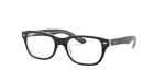 Rayban Optic RY1555 3529 Black On Transparent Rayban RY1555 3529 close-up ด้านหน้า