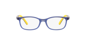 Rayban RY1615D 3907 แว่นสายตาเด็กทรงหมอน กรอบน้ำเงินโปร่งใส สำหรับเด็ก