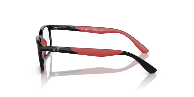 แว่นสายตา Rayban RY1621F 3928 มุมข้าง ขาแว่นยางสีแดงกันลื่น