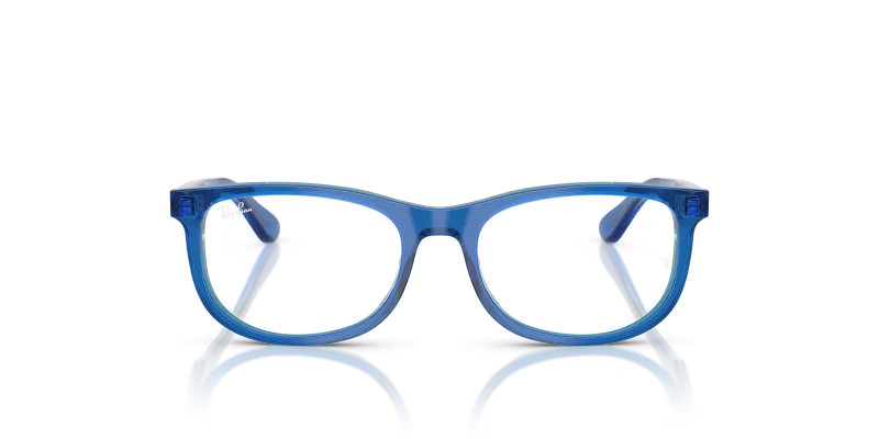 Rayban Junior RY1642F 3999 Transparent Blue Grey Rayban RY1642F 3999 แว่นสายตาเด็กอะซิเตททรงหมอนสีน้ำเงินโปร่งใสไล่เทา สำหรับเด็ก