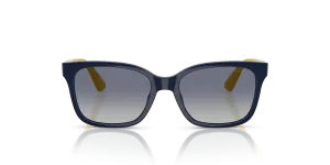 Vogue VJ2027 31054L แว่นกันแดดน้ำเงินเข้มขามัสตาร์ดเลนส์ไล่ระดับน้ำเงินเทา สำหรับเด็กผู้ชาย