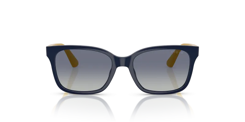 Vogue Sun VJ2027 31054L Full Dark Blue Blue Grey Gradient Vogue VJ2027 31054L แว่นกันแดดน้ำเงินเข้มขามัสตาร์ดเลนส์ไล่ระดับน้ำเงินเทา สำหรับเด็กผู้ชาย