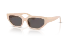 Vogue Sun VJ2029 320687 Full Beige Black Smoke Vogue VJ2029 320687 มุมเอียง 3/4 กรอบเบจทรงไม่สม่ำเสมอ