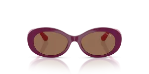 Vogue VJ2032 321373 แว่นกันแดดเด็กสีม่วงขาชมพูเลนส์น้ำตาล สำหรับเด็กผู้หญิง
