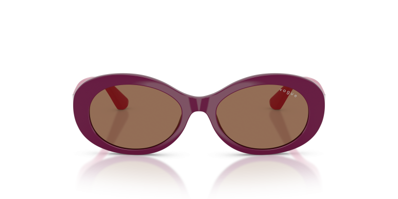 Vogue VJ2032 321373 แว่นกันแดดเด็กสีม่วงขาชมพูเลนส์น้ำตาล สำหรับเด็กผู้หญิง
