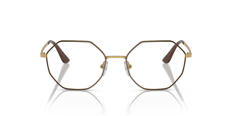 Vogue VO4094 997 แว่นสายตาโลหะทรงเรขาคณิต Top Brown Pale Gold สำหรับผู้หญิง