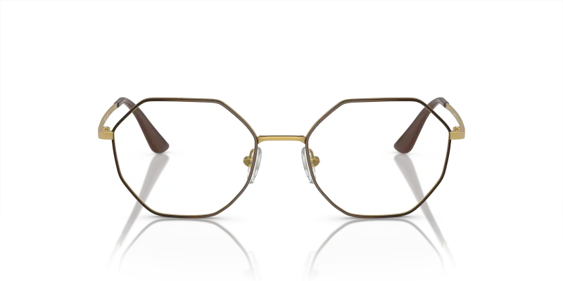 Vogue VO4094 997 แว่นสายตาโลหะทรงเรขาคณิต Top Brown Pale Gold สำหรับผู้หญิง