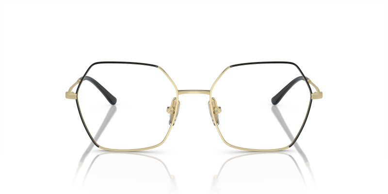 Vogue VO4297T 5195 แว่นสายตาทรงเรขาคณิตไทเทเนียมท็อปดำตัดทองอ่อนสำหรับผู้หญิง Vogue VO4297T 5195 แว่นสายตาทรงเรขาคณิตไทเทเนียมท็อปดำตัดทองอ่อนสำหรับผู้หญิง