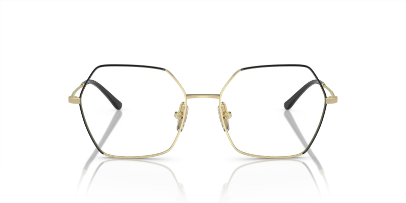 Vogue VO4297T 5195 แว่นสายตาทรงเรขาคณิตไทเทเนียมท็อปดำตัดทองอ่อนสำหรับผู้หญิง