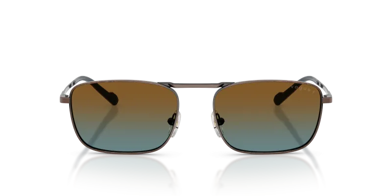 Vogue VO4346S 51351F แว่นกันแดดโลหะทองแดงโบราณ เลนส์ Polarized น้ำตาลไล่น้ำเงิน สำหรับผู้ชาย