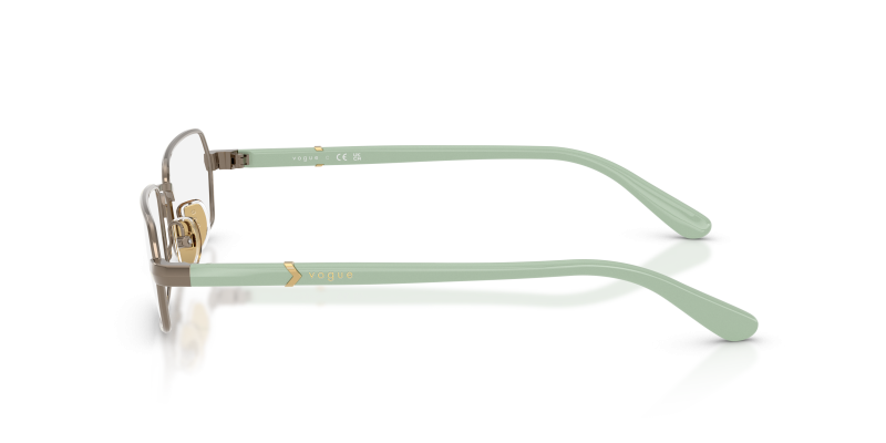 แว่นสายตา Vogue VO4351 5138 มุมข้าง โลหะ Light Brown ขา Mint Green Two-tone