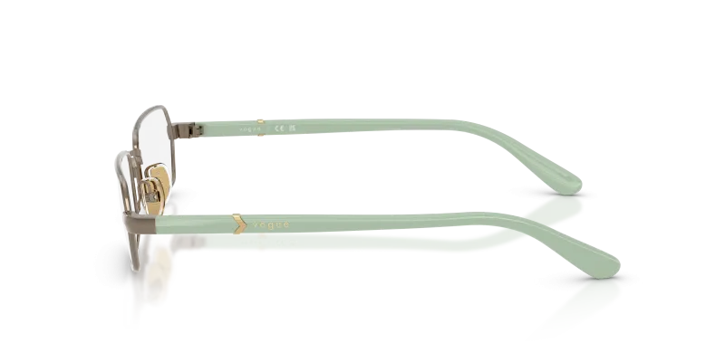 แว่นสายตา Vogue VO4351 5138 มุมข้าง โลหะ Light Brown ขา Mint Green Two-tone