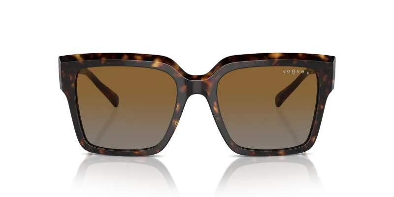 Vogue VO5553S W656T5 แว่นกันแดดทรงสี่เหลี่ยม Dark Havana เลนส์โพลาไรซ์ สำหรับผู้หญิง