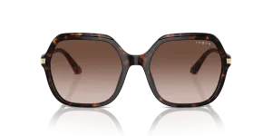 Vogue VO5561S W65613 แว่นกันแดดอะซิเตทฮาวานาเลนส์น้ำตาลไล่ระดับ Oversize สำหรับผู้หญิง