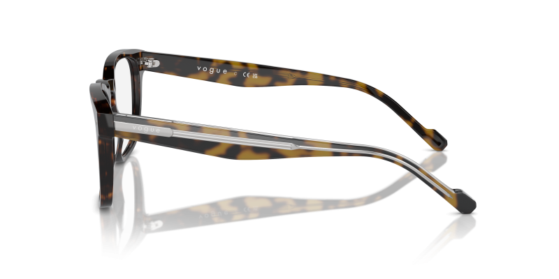 แว่นสายตา Vogue VO5570 W656 มุมข้าง อะซิเตท Dark Havana Tortoise ขาแว่น Two-Tone Crystal-Havana