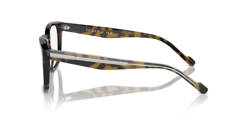 แว่นสายตา Vogue VO5570 W656 มุมข้าง อะซิเตท Dark Havana Tortoise ขาแว่น Two-Tone Crystal-Havana