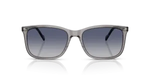 Vogue VO5618S 28204L แว่นกันแดดกรอบอะซิเตทเทาโปร่งใส เลนส์ไล่ระดับน้ำเงิน-เทา สำหรับผู้ชาย