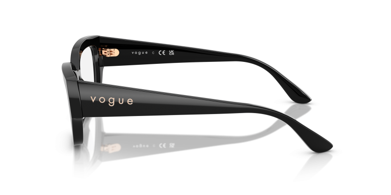 แว่นสายตา Vogue VO5639U W44 มุมข้าง อะซิเตทดำเงาขอบหมอน