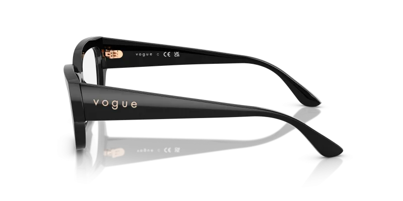 แว่นสายตา Vogue VO5639U W44 มุมข้าง อะซิเตทดำเงาขอบหมอน