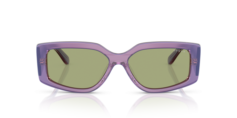Vogue Sun VO5642SU 323682 Transparent Pearl Purple Green Vogue VO5642SU 323682 แว่นกันแดดม่วงไข่มุกโปร่งใส เลนส์เขียว สำหรับผู้หญิง
