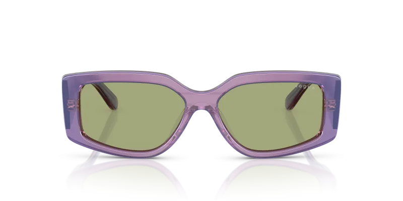 Vogue Sun VO5642SU 323682 Transparent Pearl Purple Green Vogue VO5642SU 323682 แว่นกันแดดม่วงไข่มุกโปร่งใส เลนส์เขียว สำหรับผู้หญิง