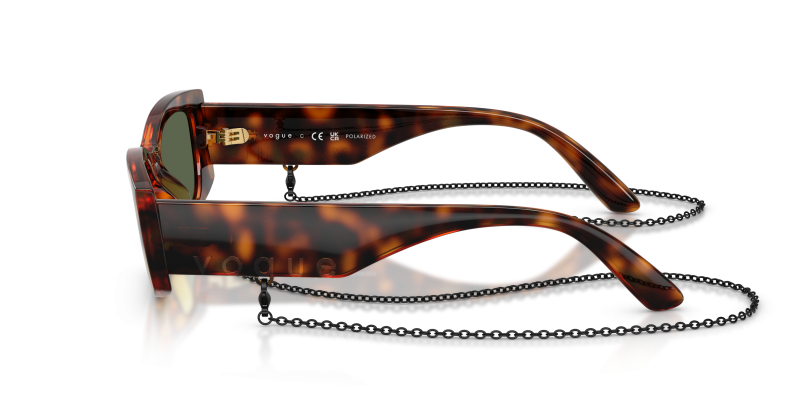 แว่นกันแดด Vogue VO5655SU W6569A มุมข้าง Dark Havana ขัดเงา Forerunner