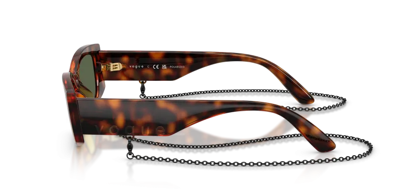 แว่นกันแดด Vogue VO5655SU W6569A มุมข้าง Dark Havana ขัดเงา Forerunner