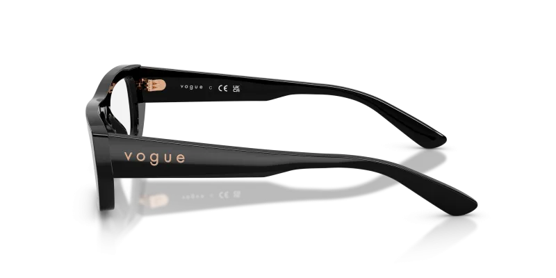 แว่นสายตา Vogue VO5660U W44 มุมข้าง ทรงสี่เหลี่ยม สะพานจมูกมาตรฐาน อะซิเตทดำ