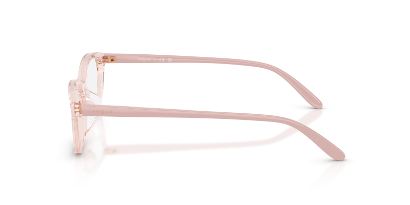 แว่นสายตา Vogue VO5668F 2748 มุมข้าง อะซิเตท Transparent Pink ขาไนลอนชมพูเต็ม