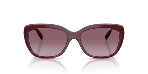 Vogue VO5678SB 29898H แว่นกันแดดสีเชอร์รี่โปร่งใส เลนส์ไล่สีม่วง สำหรับผู้หญิง