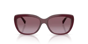 Vogue VO5678SB 29898H แว่นกันแดดสีเชอร์รี่โปร่งใส เลนส์ไล่สีม่วง สำหรับผู้หญิง