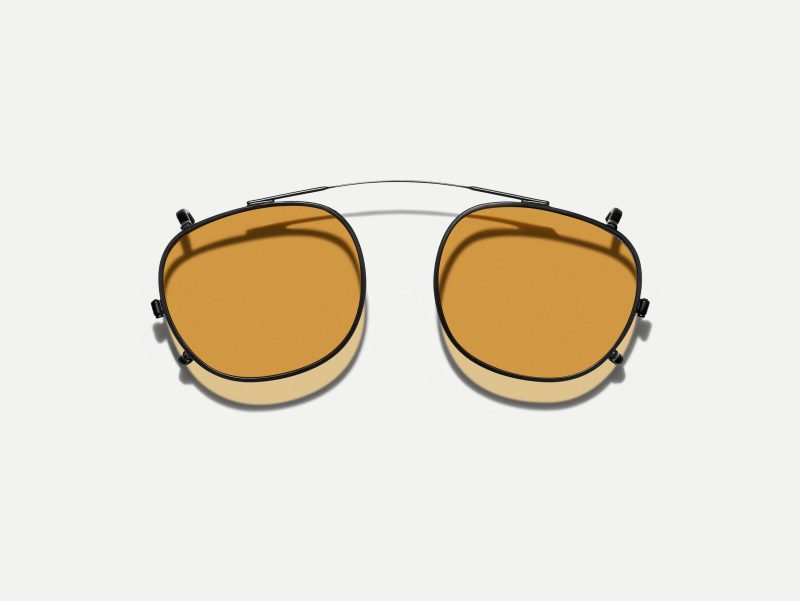 Moscot Cliptosh 49 Amber (Matte Black)