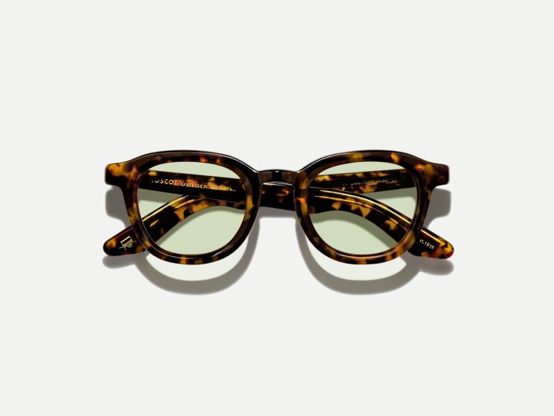 Moscot Dahven with green+ 44 Tortoise