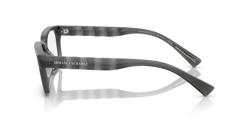 แว่นสายตา Armani Exchange AX3116F 8356 มุมข้าง อะซิเตทเทาโปร่งแสง