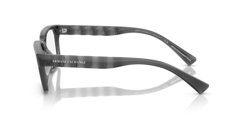 แว่นสายตา Armani Exchange AX3116F 8356 มุมข้าง อะซิเตทเทาโปร่งแสง