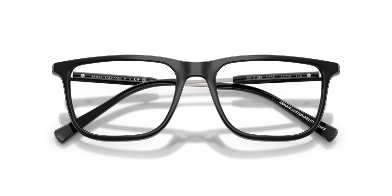 Armani Exchange AX3126F 8158 close-up ด้านหน้า อะซิเตทดำเงา